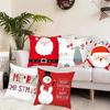 1 Piece Of Christmas Decoration Pillowcase Cartoon Santa Claus Snowman Pattern Sofa Cushion Suite Room Home Decoration Gift