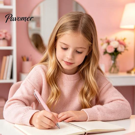 Eco Friendly Material Pens Straw Printed Ballpoint Pen, Smooth Writing Cream Colored Creative Stationery, 0.5mm Unique Handheld Fine Point Ink Pen for