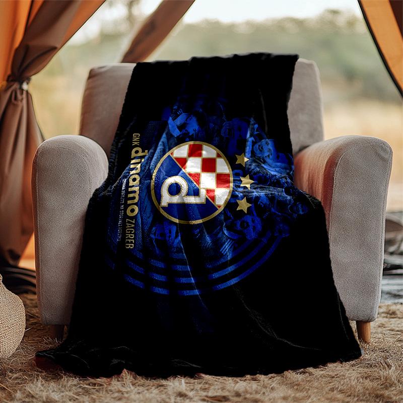 Dinamo Zagreb Flannel Blanket Soft Warm All-Season Throw, Design for Camping, Car Travel, Hiking Sofa, Bed, Office Perfect Gift for Parties