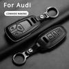 Auto Key Shell Fob for A4 A4L A5 Q5 Q7 TT TTS 8S B9 2016 2017 2018 Leather Car Remote Key Case Cover Keychain Accessories