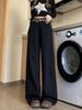 Women's Plus Size High Waist Black Wide Leg Jeans - Floor Length, Slimming, Versatile, Loose Fit