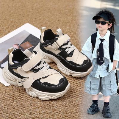 Chaussures pour garçons et filles 2025 automne et hiver nouvelles chaussures de papa pour enfants en velours chaussures pour garçons deux chaussures en coton chaussures de sport