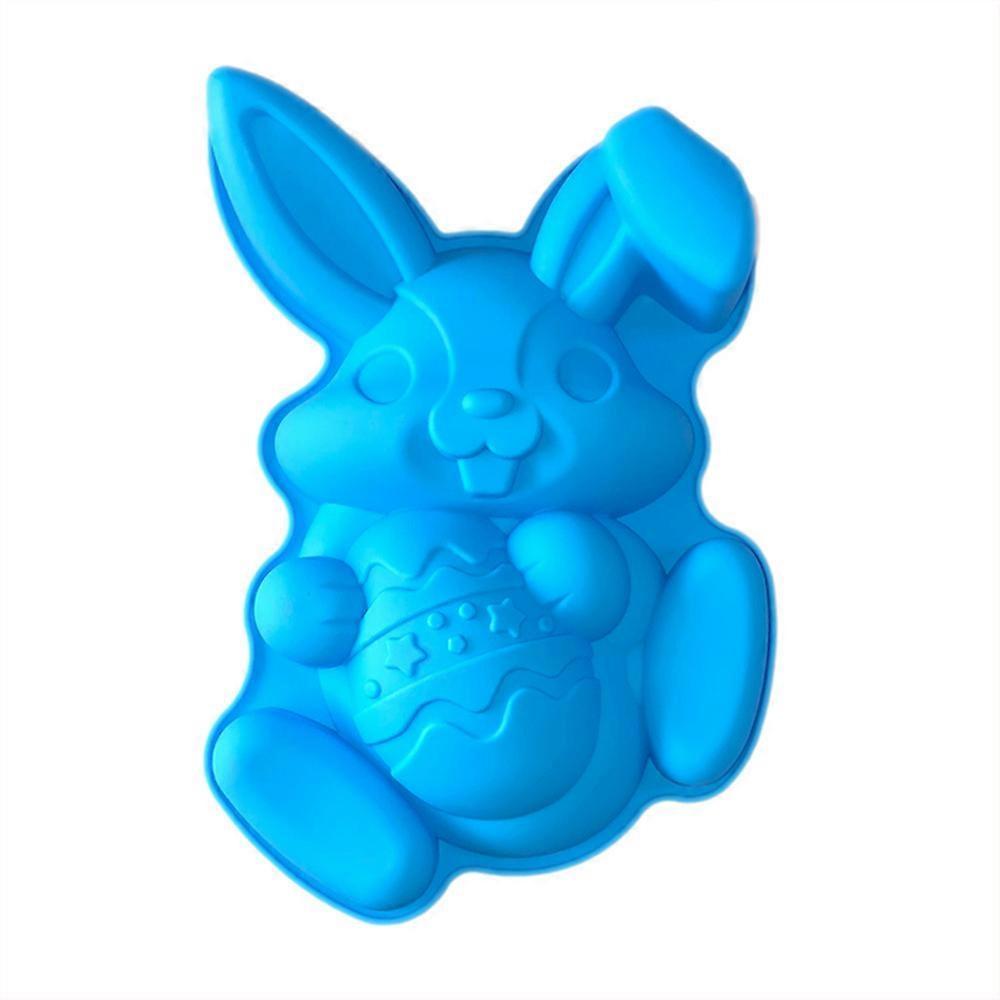 2025 Latest Model Easter Bunny Egg Mold, Rabbit Shape Baking Mold Chocolate Candy Molds for Chocolate Candy Muffin Cupcakes Jelly Soap Ice Cubes (Bl