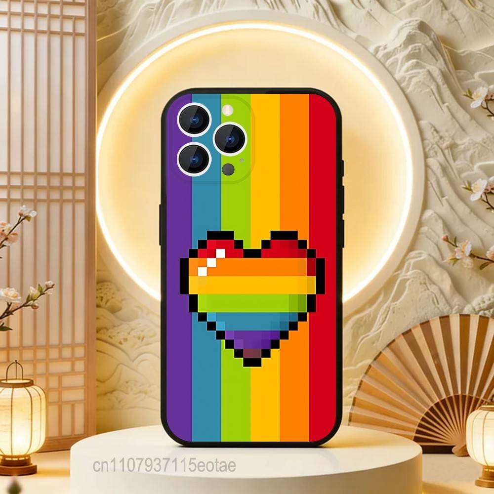 Love Is Love LGBT Homosexual Black Soft Case For iPhone 17 13 14 15 11 16 12 Pro Max Pro Max Plus E Air Mini Phone Cover Shell