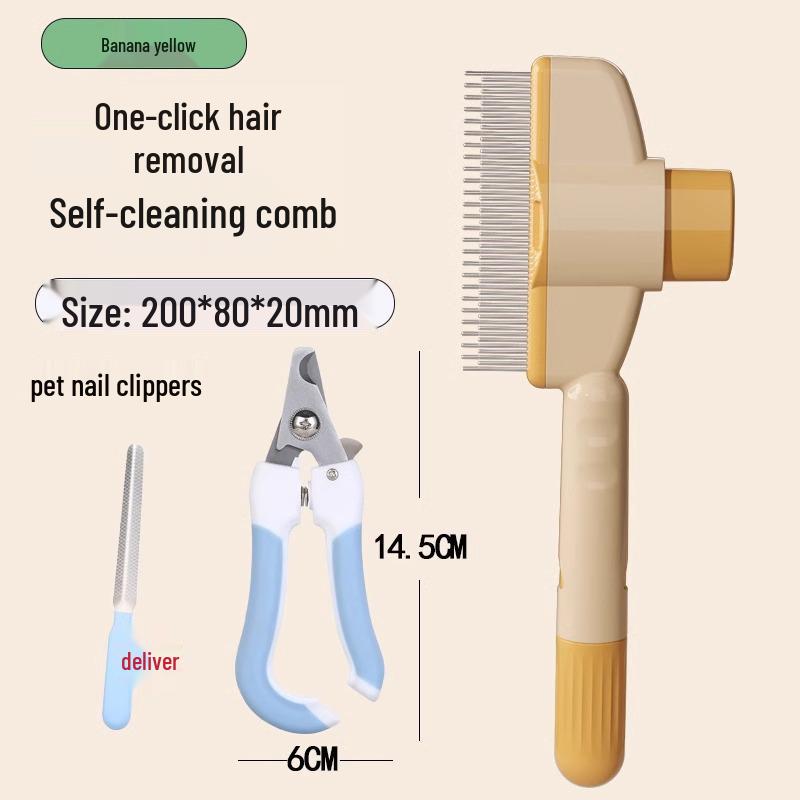 One-Click Pet Hair Removal Comb & Knot Opener for Cats and Dogs