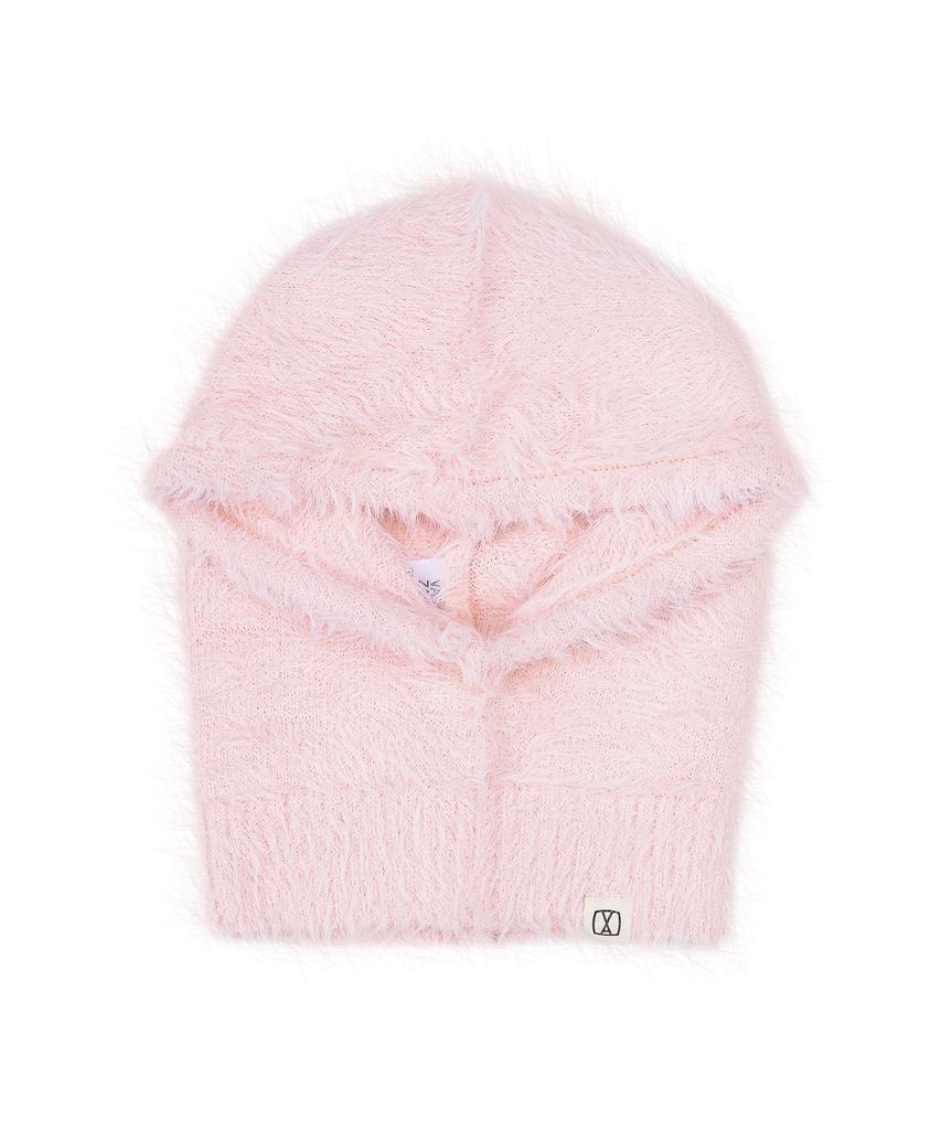 Bajal Va Square Label Hairy Balaclava Pink