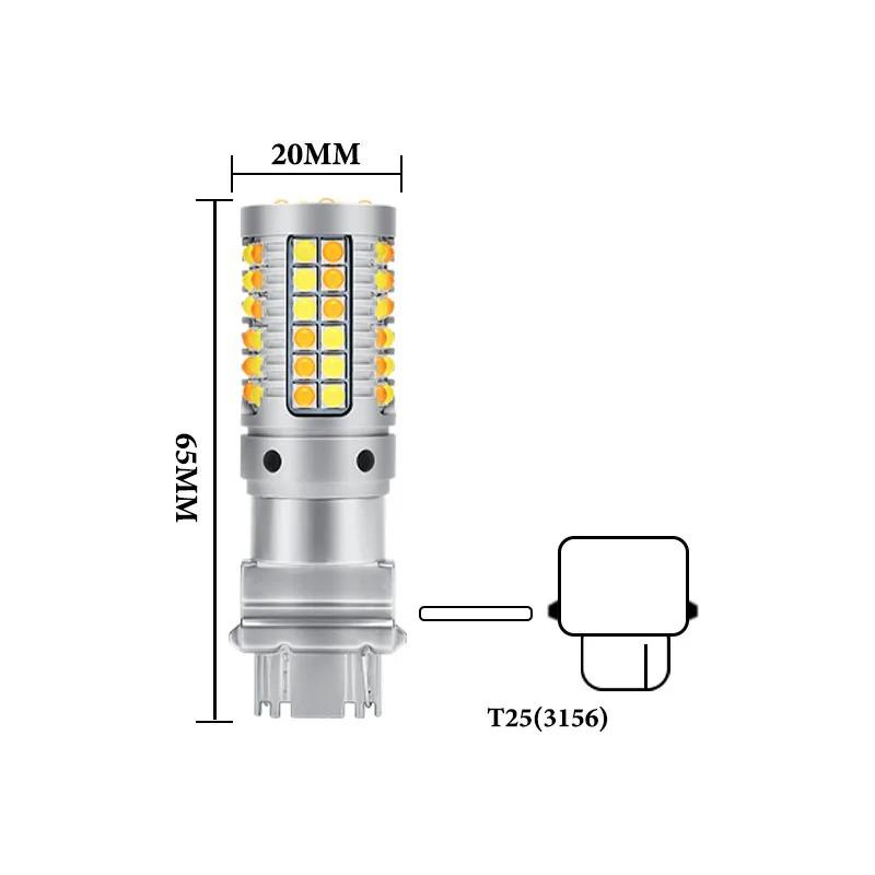 2PCS 1156 BAU15S 7440 3156 PY21W LED turn signal Dual color T20 BA15S P21W Signal light DRL Driving lights