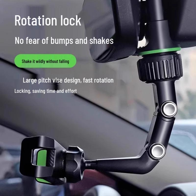 Universal Adjustable Car Rearview Mirror Phone Holder & Navigation Bracket