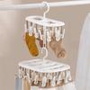 12/20 Clips Sock Drying Rack 360° Rotatable Hanging Underwear Clips  Balcony Use