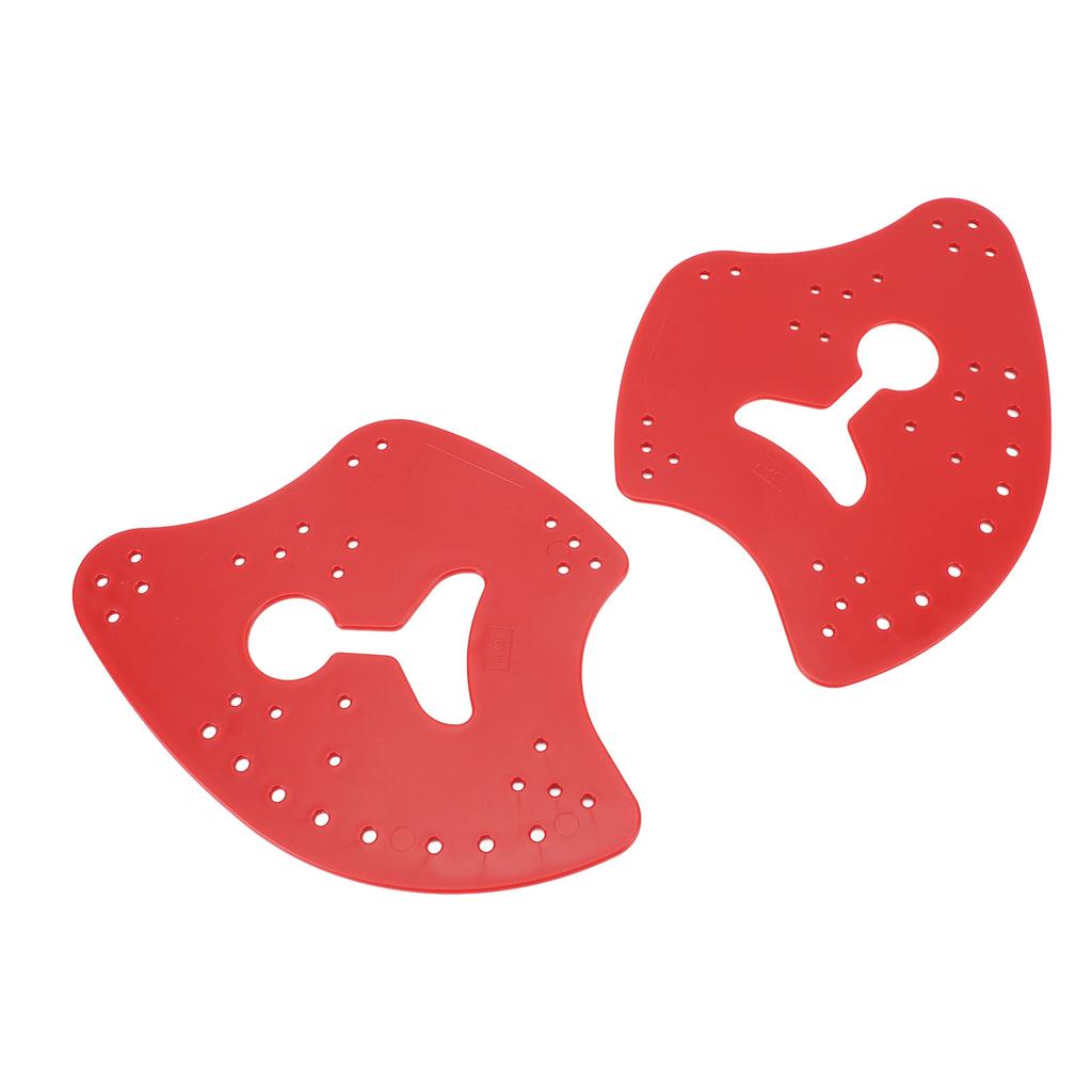 1 Pair Hand Paddles for Swim PP Silicone Adjustable Hand Fin Flipper Flat Paddle Swimming Training Aid for Men Women Children Red L