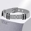 Vnox Stainless Steel Hexagram Star Bracelet for Men Boys, Star Mesh Watch Strap Bangle Adjustable Wristband Fashion Jewelry Gift