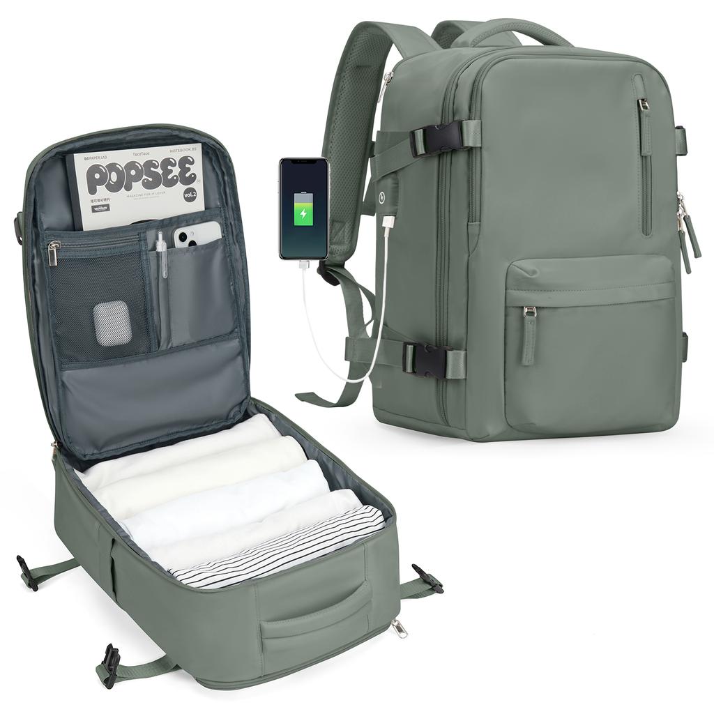 Reiserucksack für Damen, Fluglinien-Handgepäck genehmigt, Diebstahlsicher, Business-Laptop, Großer Tagesrucksack, Weekender-Tasche