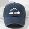 Retro Mountain Print Soft Top Baseball Cap Unisex Fashion Outdoor Sports Fishing Cap