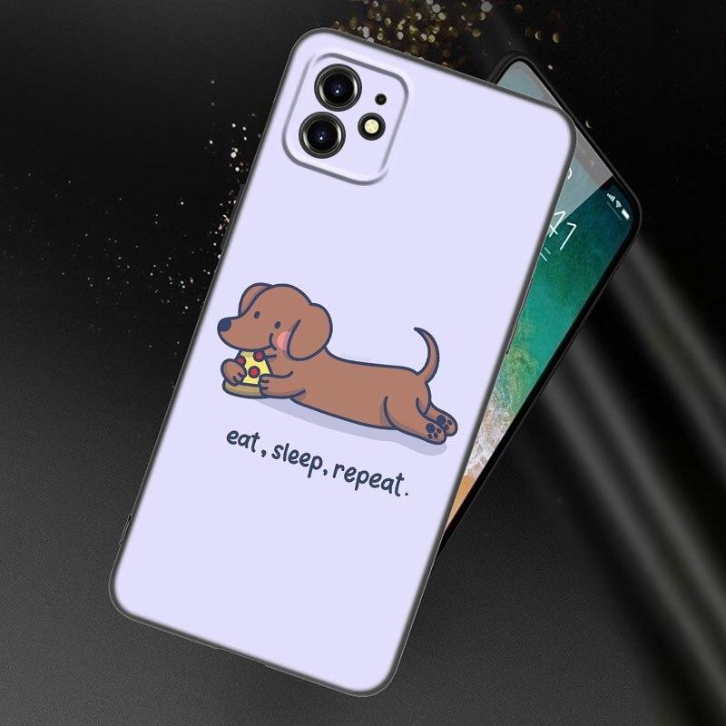 Dackel Hund Liebe Handyhülle für Apple iPhone 13 12 Mini 11 Pro XS Max XR X 8 7 6S 6 Plus SE 2022 2020 5S 5 Weiche Schwarze Hülle