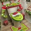 Karácsonyi Díszek 4 db Grincs Fürdőszobai Dekoráció Karácsonyi Dekoráció WC-fedél, Tartályfedél, U-alakú Szőnyeg & Ülőke-huzat Párna Otthoni Beltéri Fürdőszobához