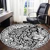 1pc Lion Mandala Carpet, Round Non Slip Durable Large Size Office Carpet, Suitable for Office