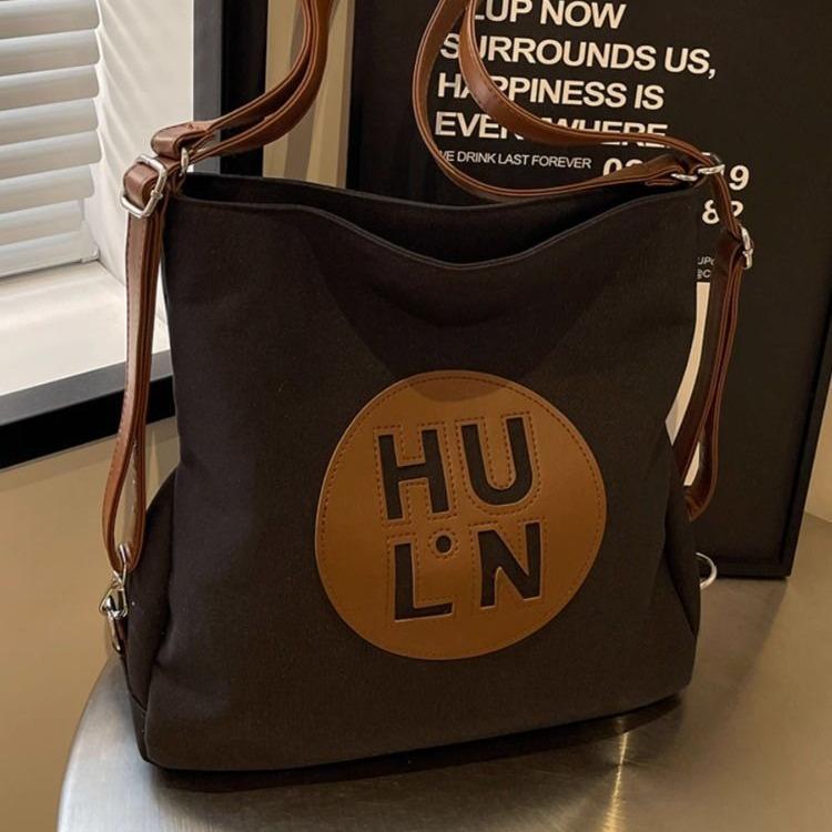 Golden jade bird canvas bag women's fashion large capacity multi-purpose backpack student commuting to class shoulder tote bag