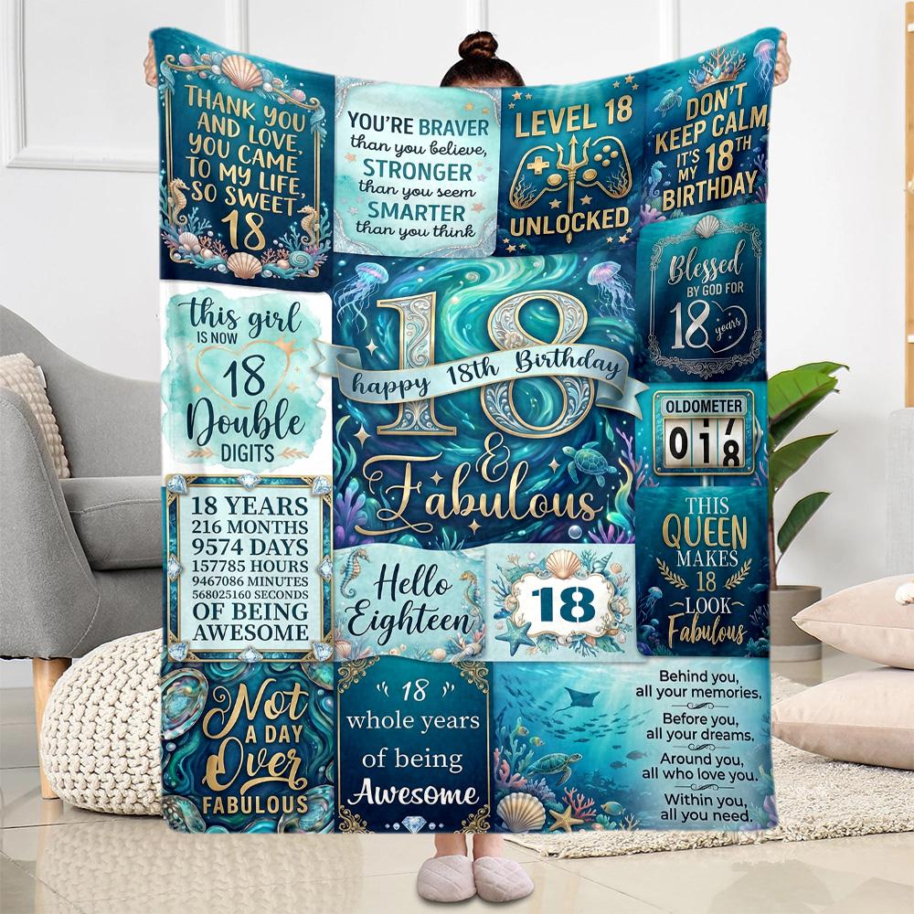 Coperte di Flanella con Citazioni per il 18° Compleanno - Morbide e Adatte per Divani, Letti, Uffici, Viaggi, Tutte le Stagioni, Ottimo Regalo per Feste e Compleanni.