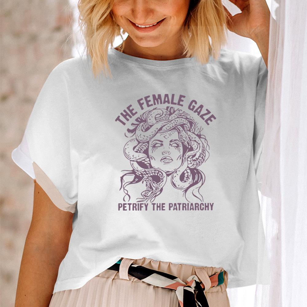 Tričko Ženský pohled Feministické tričko Pro Roe Crewneck Aktivistické tričko Tričko pro práva žen Tričko pro lidská práva Zděsit patriarchát