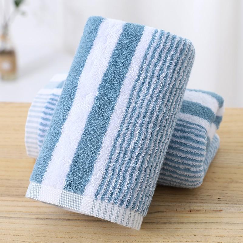 Japanese Style Gradient Striped Bathroom Towel - Strong Water Absorption Hand & Face Towel Unprinted Quality Towels