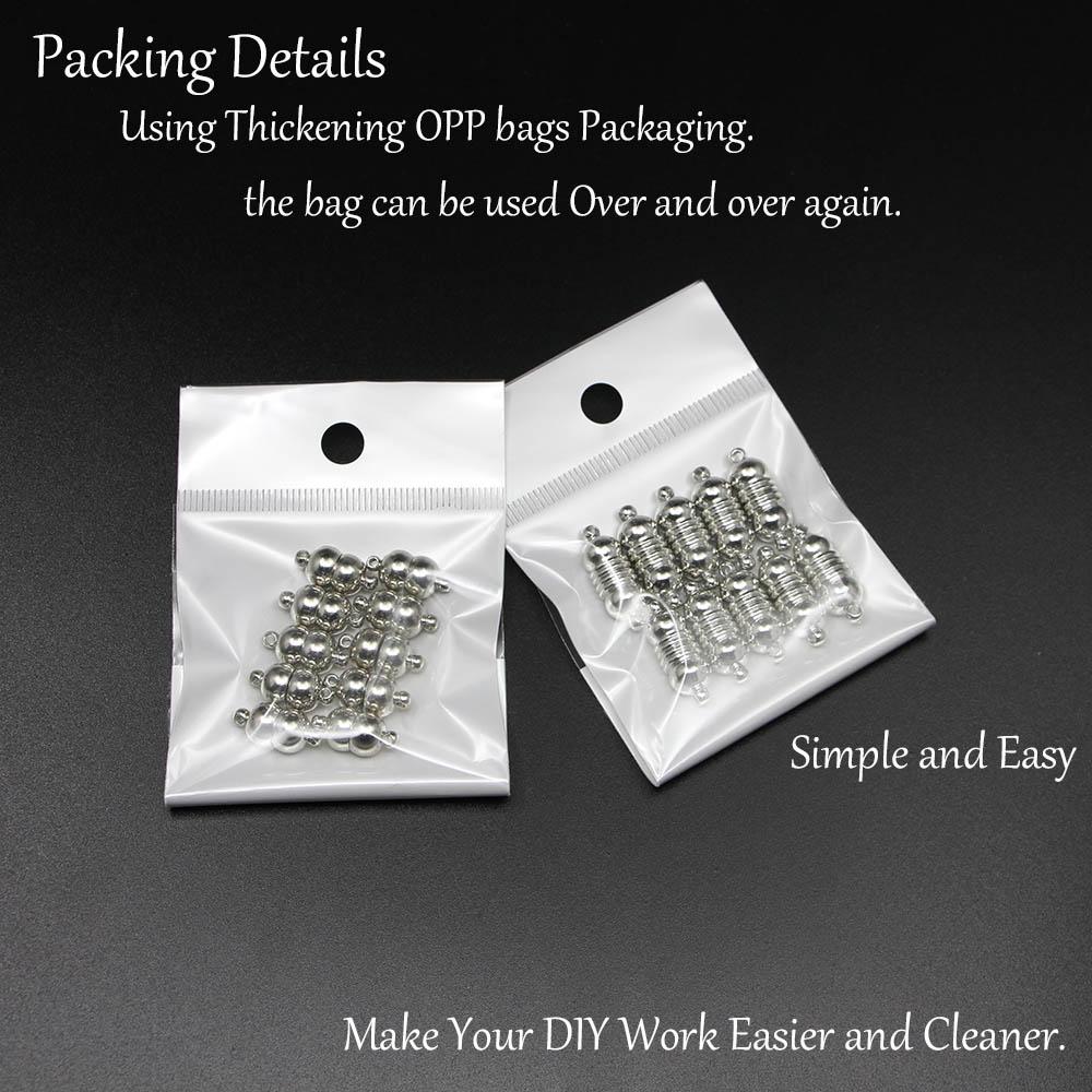 10pcs/lot Rhodium Color Magnetic Clasps Stainless Steel For Leather Bracelets Necklace Connectors Jewelry Findings Making DIY