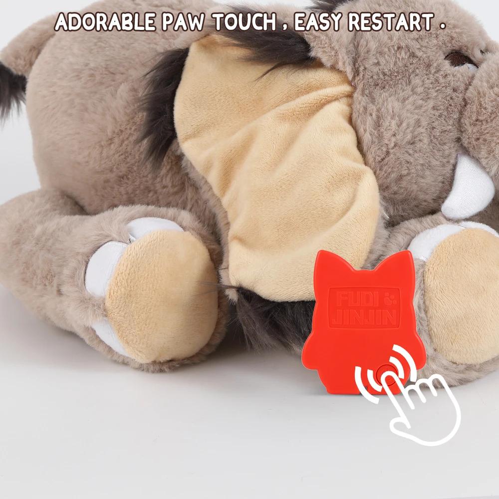 Plüschtier „Mammutwelpe Herzschlag“ für Hunde. Stressabbau und Beruhigungshilfe für Haustiere, Herzschlag-Spielzeug zur Linderung von Hundestress