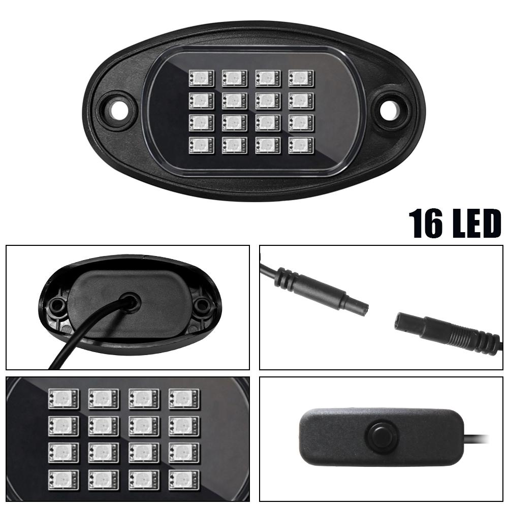 Neon Lamps Music Sync RGB LED Rock Lights Car Chassis Light 4/6/8 In 1 For Jeep Off-Road Truck Boat Decorative Undergolw Bluetooth APP Control