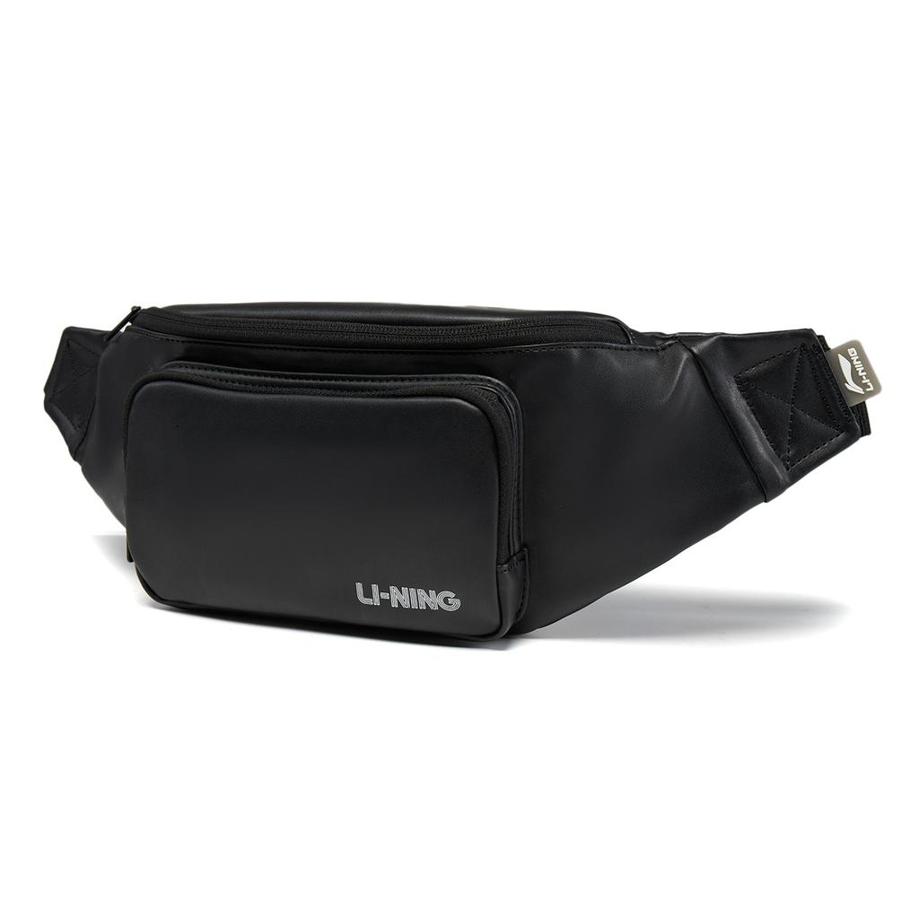 New LiNing Polyurethane Fanny Pack Unisex Black ABLV045-1
