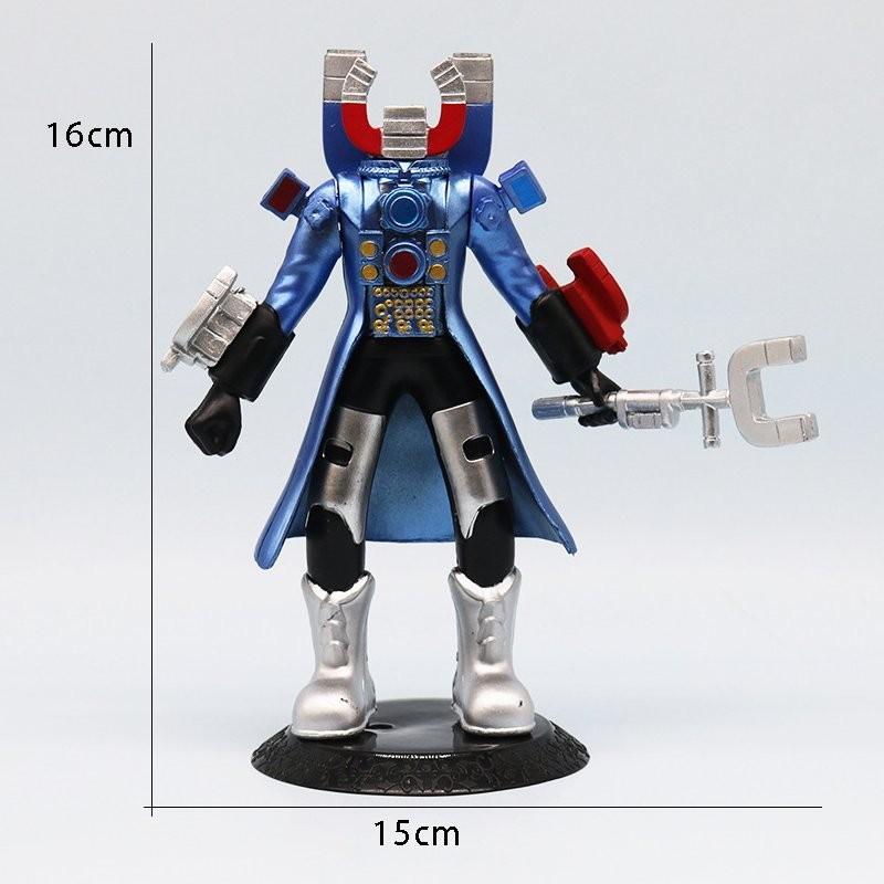 Stunning 18cm Pvc Blue Gear Clock Man Figure Unique Anime Character Display Magnet