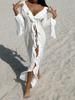 European American Resort Lace Long Sleeve Cover-Up Dress