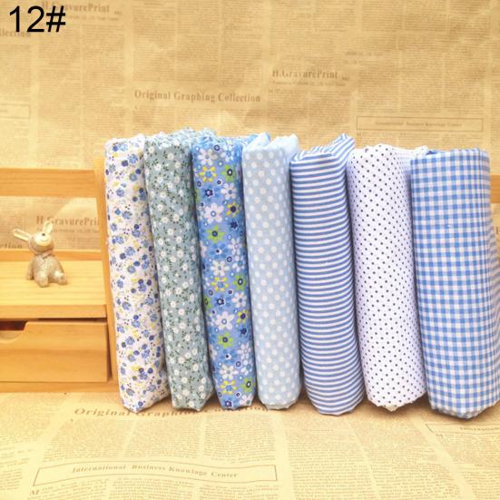 7Pcs/Set Quilting Fabric Floral Cotton Cloth DIY Craft Sewing Handmade Accessory