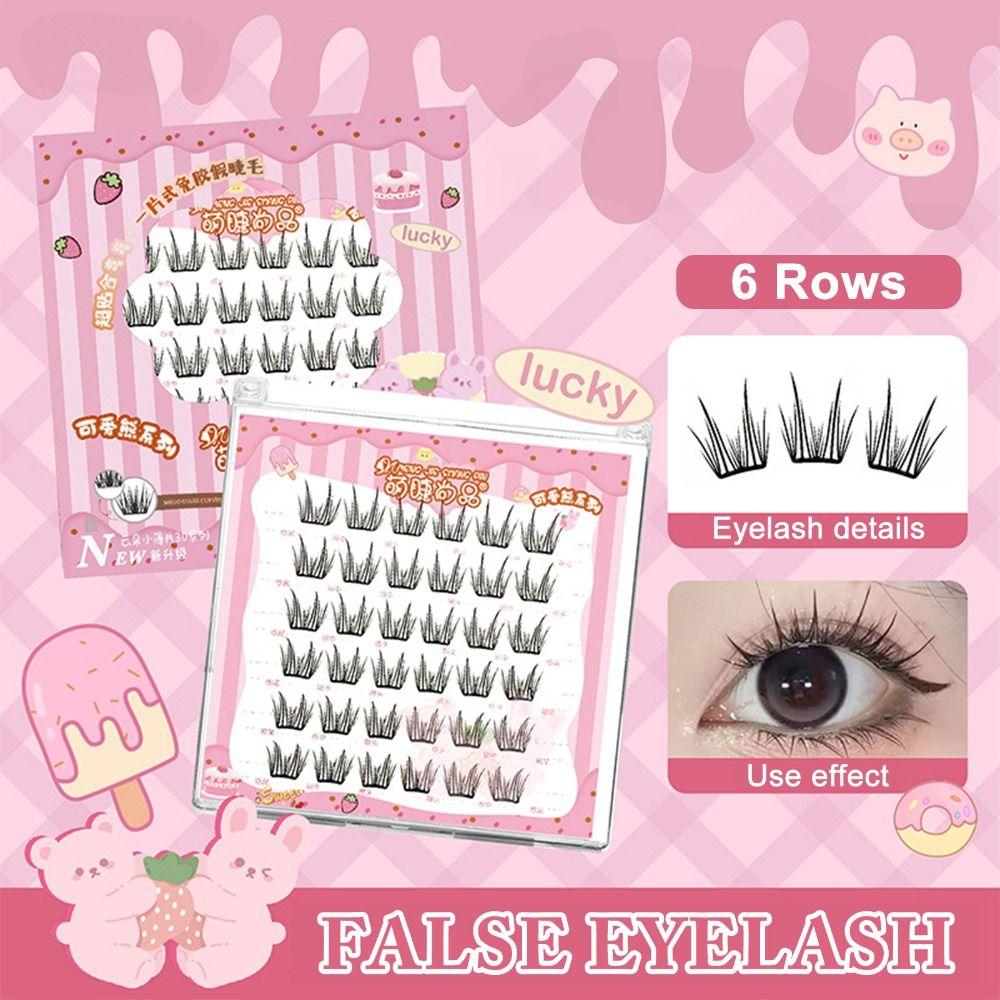 6-Row False Eyelashes Natural Look DIY Lash Extension Kit 3D Faux Mink Lash  Personal Care