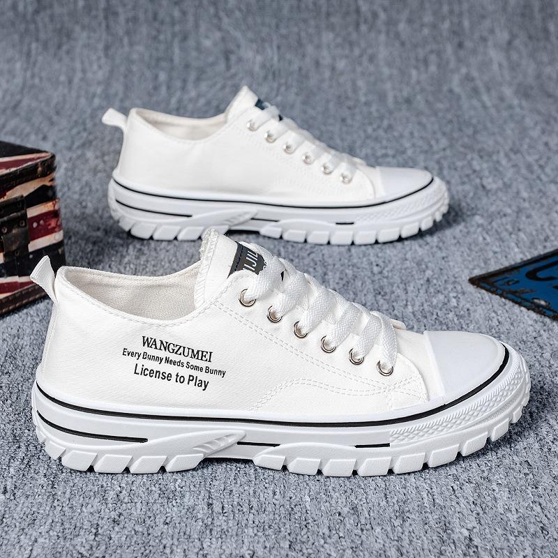Autumn New Lightweight Breathable Low-top Board Shoes Fashionable Canvas Shoes Trendy Casual Men's Shoes
