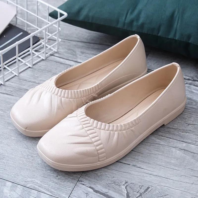 women casual black round toe spring comfort slip on flat shoes lady leisure beige office career work loafers ab296
