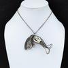 Erdnussbaum-Jaspis Anhänger Kupferdraht umwickelter Anhänger Echter Edelstein Handgefertigter Anhänger Kupferschmuck zum Geschenk Fisch-Anhänger Drahtumwickelter Schmuck