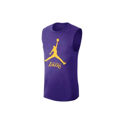 NBA Essential Los Andželo Lakers logotipas Spausdinti Greitai džiūstantys krepšinio megztiniai be rankovių vyriški marškinėliai Violetinė FQ1979-504