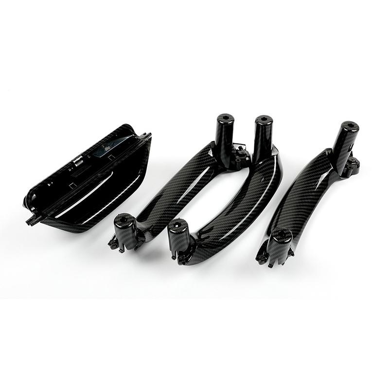 4ks Carbon Fiber Car Levá pravá Vnitřní klika dveří LHD Rukojeť vnitřního panelu dveří Pull Trim Cover pro BMW X3 X4 F25 F26