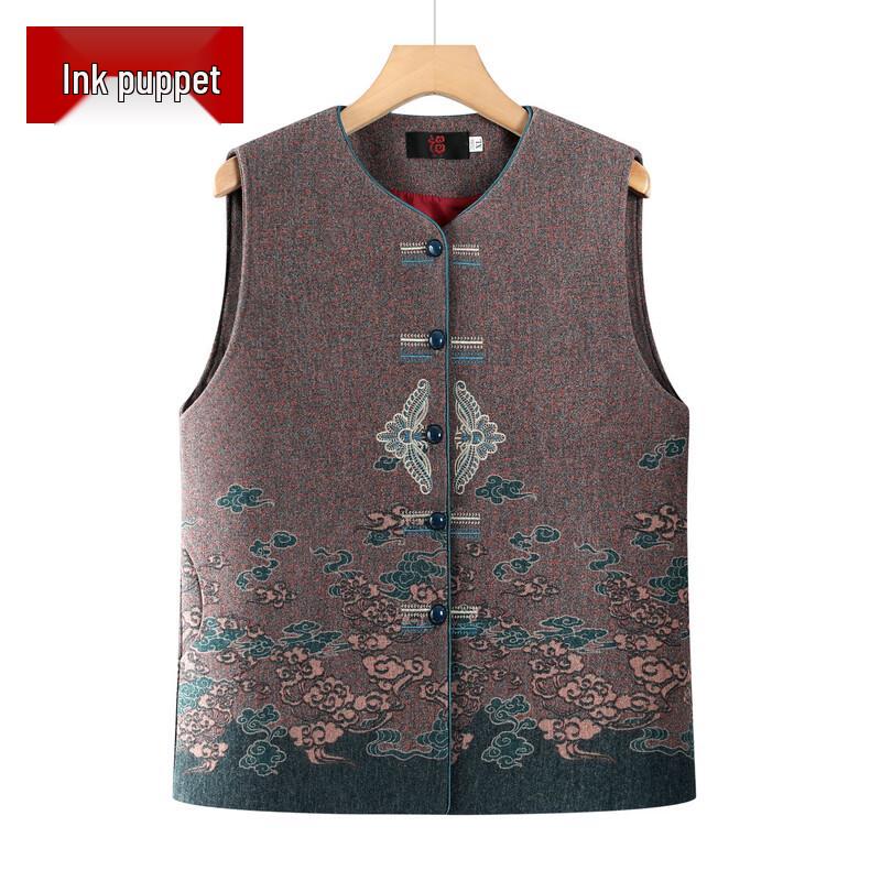 

Women s Mid-Aged Chinese Style Vest Jacket 2XL