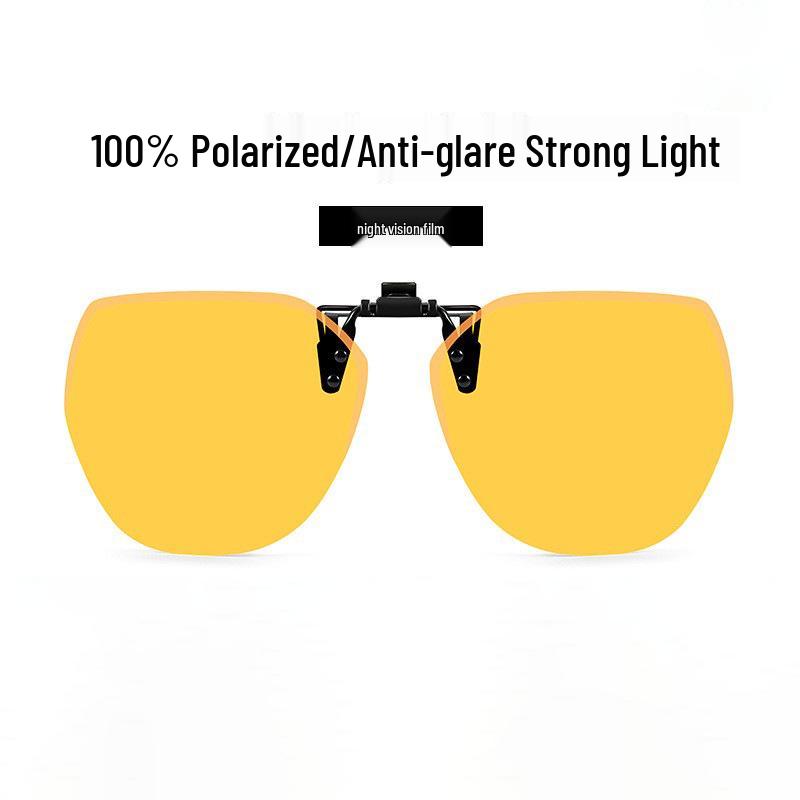 Occhiali da Sole Polarizzati Clip-On Ribaltabili da Uomo - Protezione UV per la Guida Giorno/Notte