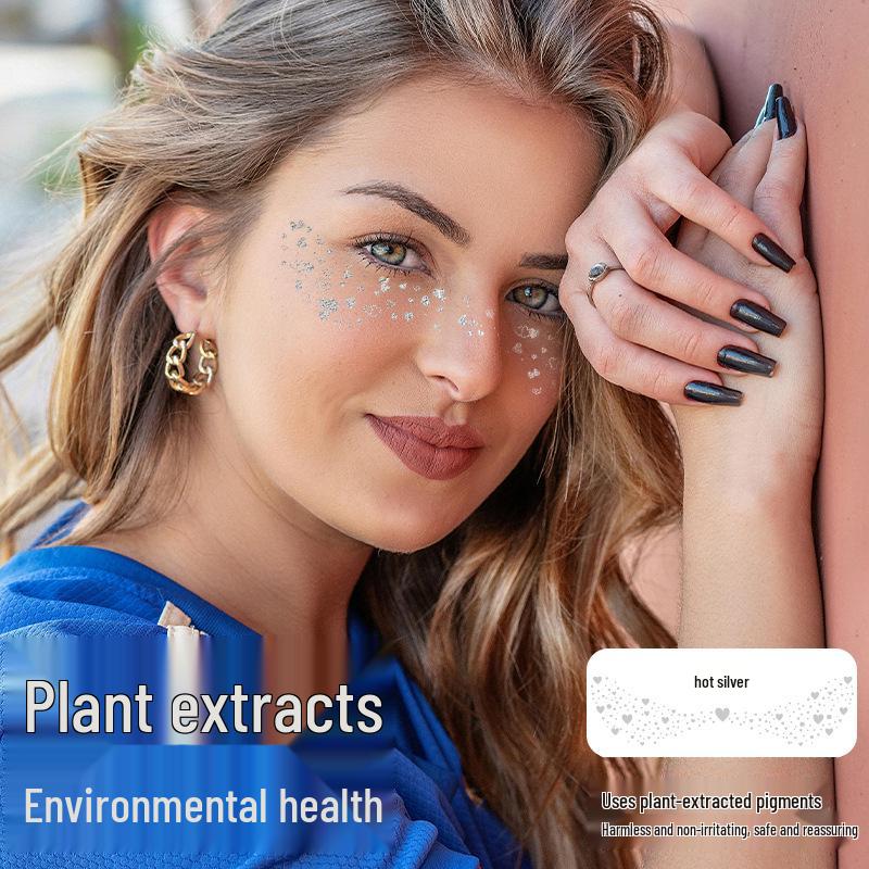 Cross Hot Stamping Tattoo Stickers: Waterproof Glitter Stars & Butterflies for Party Makeup & Stage Performance