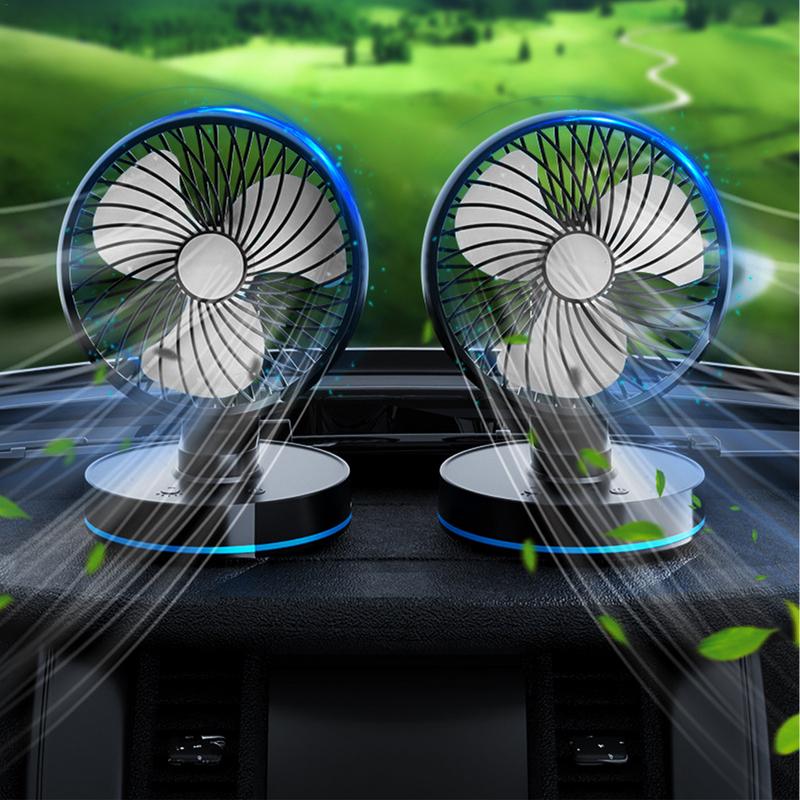 New Auto Cooling Fan 4-speed Adjustable Dashboard Fan 12V-24V USB Charging Travel Fan Multi-Angle Vehicle Fan For Truck SUV