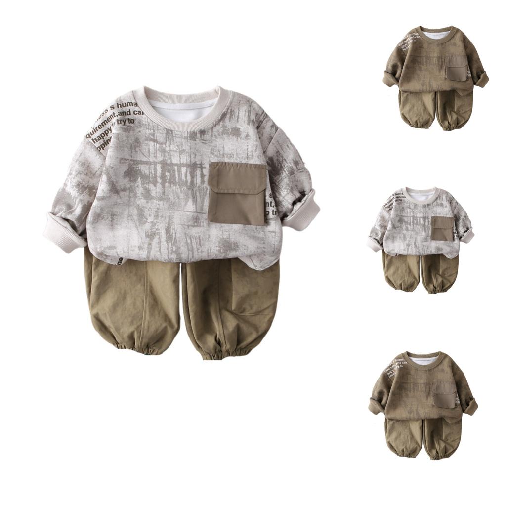 Dětská ležérní souprava s dlouhým rukávem, pohodlné každodenní oblečení