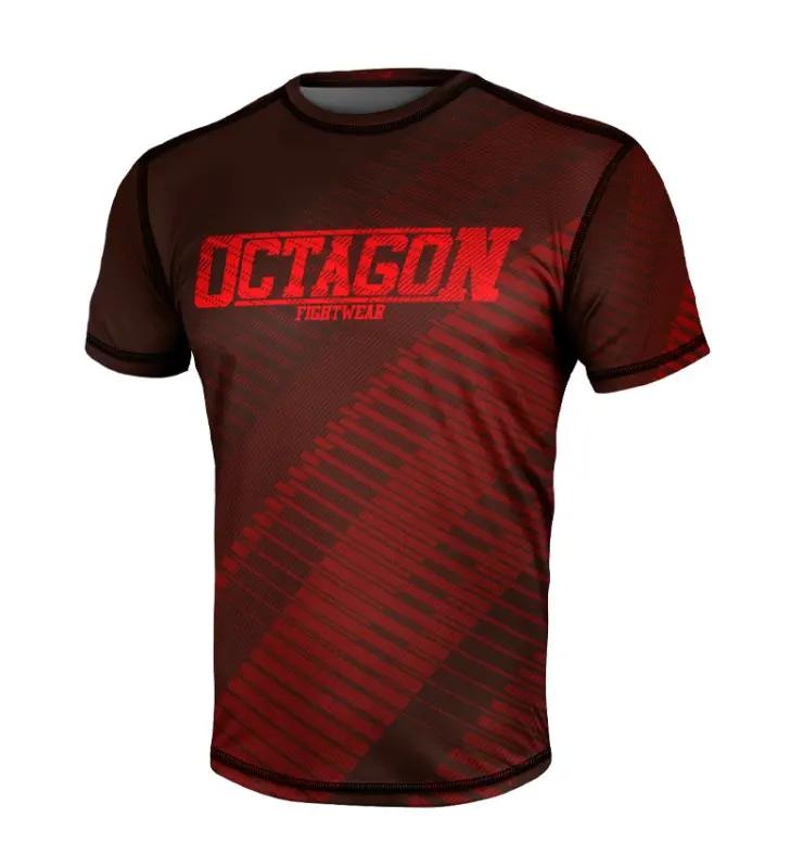 Sommer Fans Achteckig X RFA Fightwear Herren 3D-Druck Atmungsaktiv Schnelltrocknend Motorrad Sport Fitness Kurzarm T-Shirt