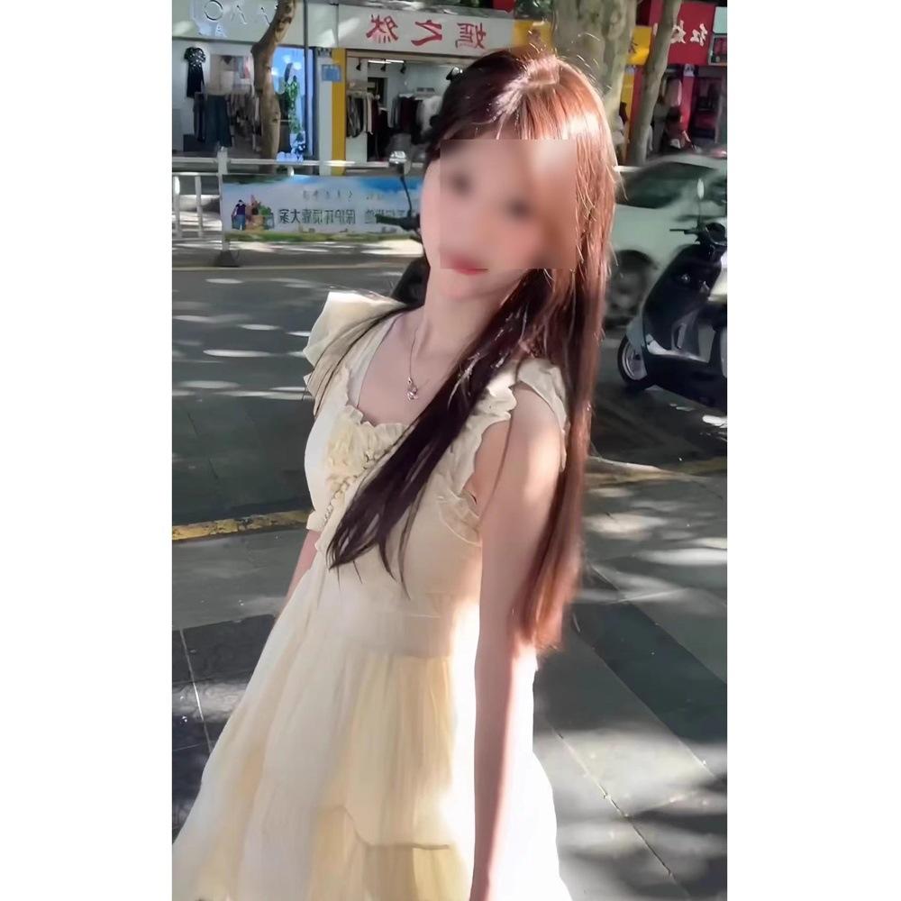 Sweet little fly sleeve dress women's summer fresh milk sweet princess cake dress waist fluffy skirt