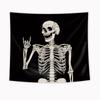 Riyidecor Skull Skeleton Tapestry Wall Hanging 51Hx59W Inch Funny Black and White Theme Home Decor for Men Women Gothic Hippie Halloween Bohemian
