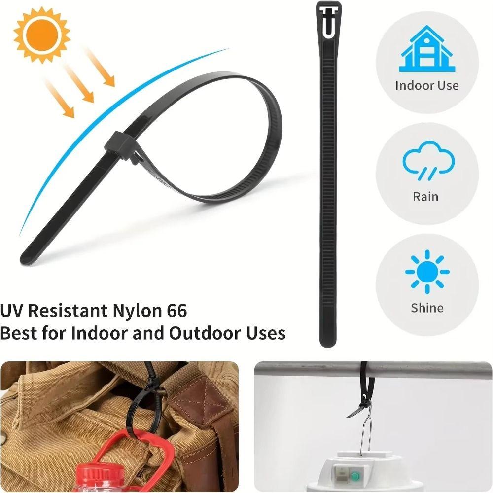 100 PCS Heavy Duty Nylon Universal Cable Tie Buckle Car Instrument Zip Ties Workshop Use