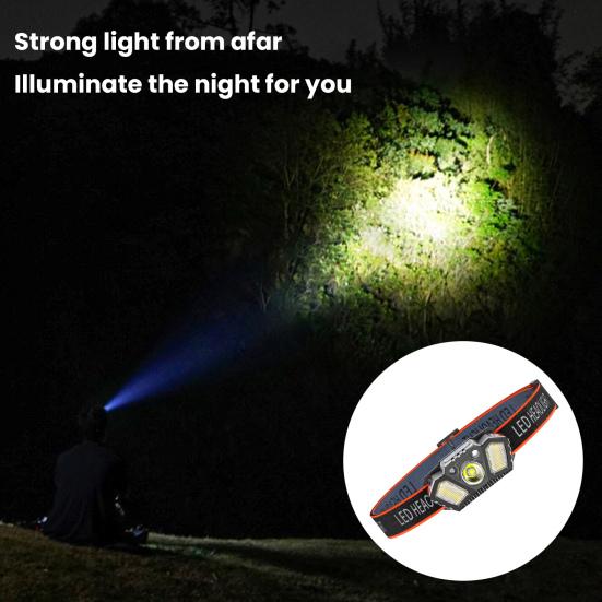 LED Headlight 5 Modes Adjustable IPX4 Waterproof USB Rechargeable Hands-free Lightweight Outdoor Camping Night Running Fishing Headlamp