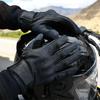 Stretch Denim and Goat Leather Biker Available In Three Colors and with Protective Touchscreen for Motorcycles and Cycling Gloves, (black, Tan,