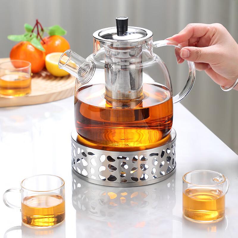 GOWKE Glass Cold Water Pitcher Set with Tea Infuser