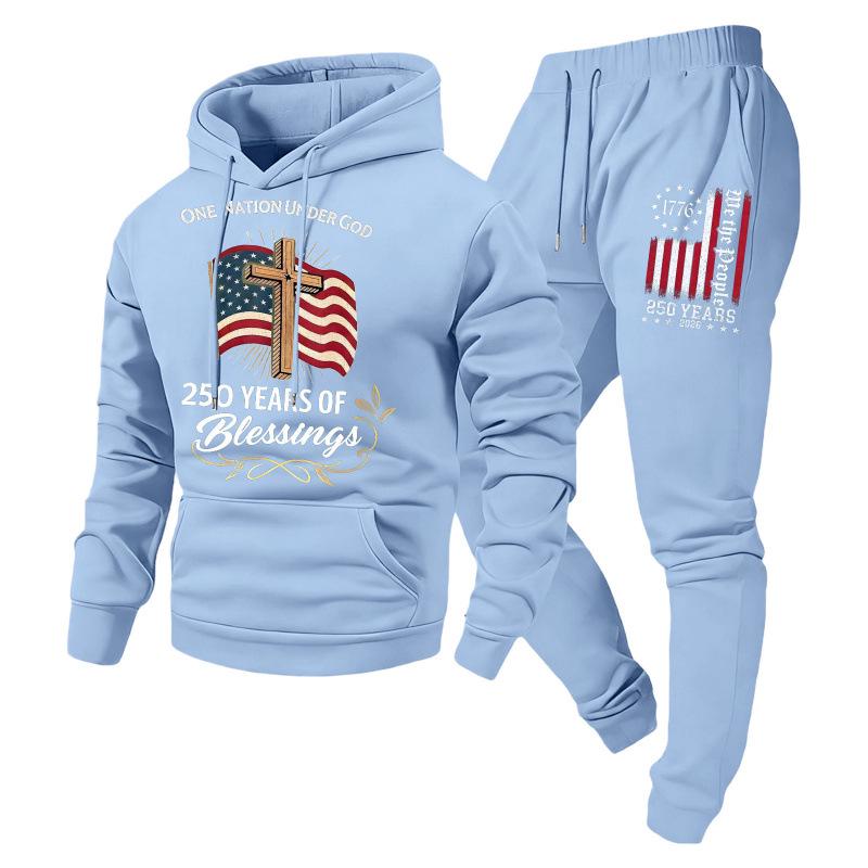 Trendy Fashion Unisex Casual Hooded Plus Velvet Sweatshirt Sportswear Set